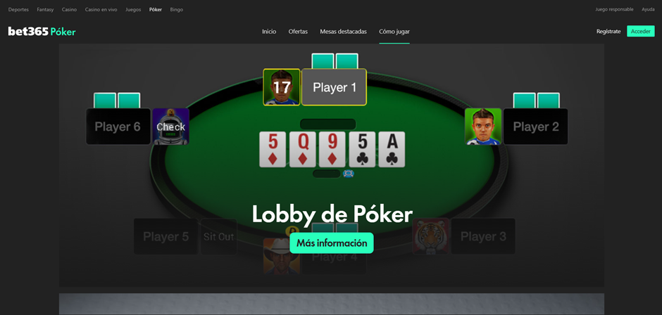 Lobby de póquer de Bet365