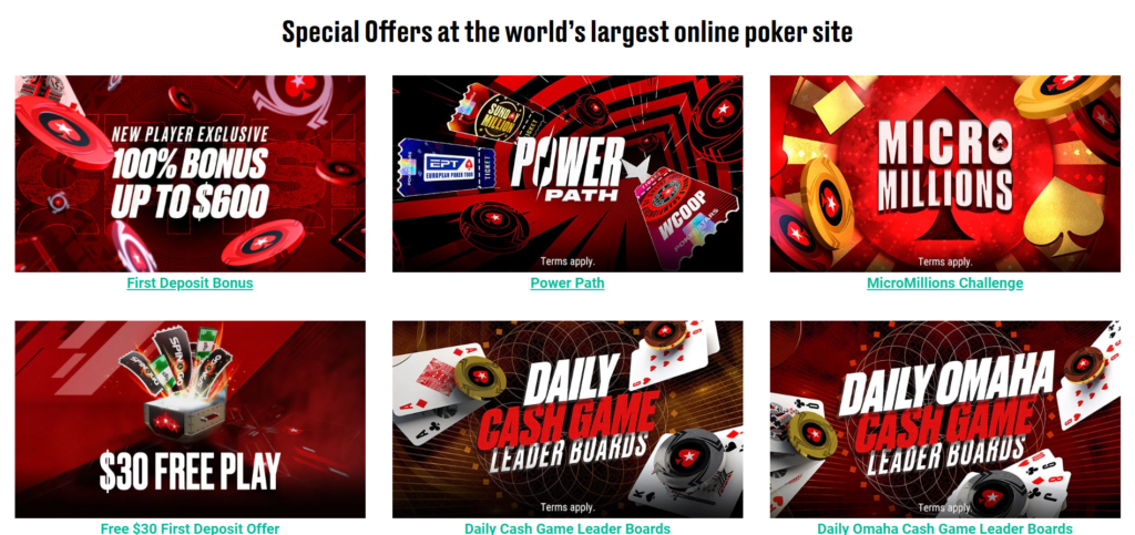 Promociones y bonificaciones de Pokerstars